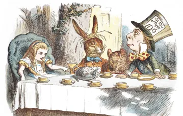 Zwariowana herbatka u Kapelusznika. Oryginalna ilustracja Johna Tenniela z pierwszego wydania „Alicji w Krainie Czarów” / il. AKG / EAST NEWS
