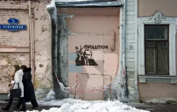 Stary-nowy prezydent jako zwolennik ewolucjonizmu, Moskwa, 3 marca 2012 r. / fot. John MacDougall / AFP / East News