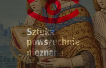 W tle: św. Dionizy, miniatura z Godzinek Karola VIII, Jean Bourdichon, 1483-1498, Bibliothèque nationale de France, Latin 1370 fol. 218v / gallica.bnf.fr / domena publiczna