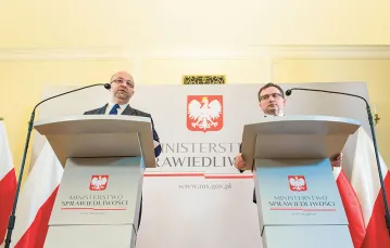Łukasz Piebiak i minister sprawiedliwości Zbigniew Ziobro, Warszawa, listopad 2017 r. / / Andrzej Hulimka / REPORTER