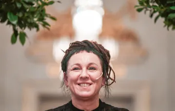 Olga Tokarczuk w Akademii Szwedzkiej, Sztokholm, 6 grudnia 2019 r. / Fot. JONATHAN NACKSTRAND / EAST NEWS  / 