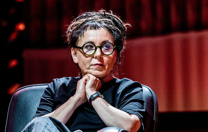 Olga Tokarczuk na spotkaniu ze Swietłaną Aleksijewicz. Wrocław, 15 lipca 2021 r. // Fot. Krzysztof Kaniewski / REPORTER 