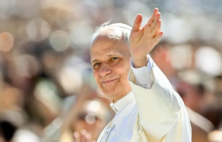 Papież Leon XIV na Placu św. Piotra. Watykan, 20 maja 2026 r. // Fot. Allesia Giuliani / Imago / East News