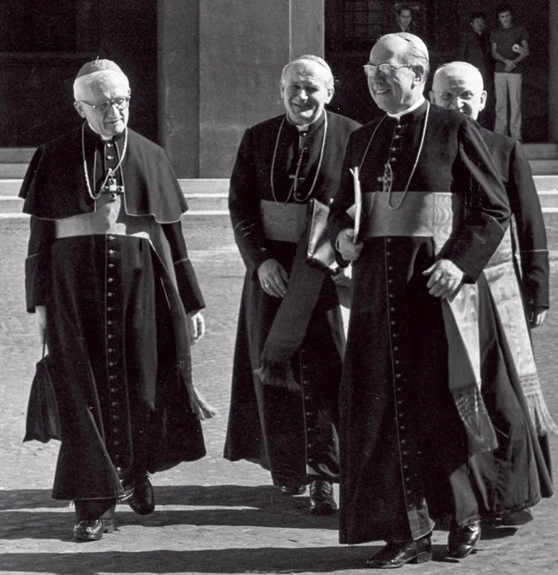 Kardynałowie Joseph Hoffner z Niemiec, Karol Wojtyła, Franz Konig z Austrii i John Carberry z USA, 12 października 1978 r. GIULIO BROGLIO / AP / EAST NEWS