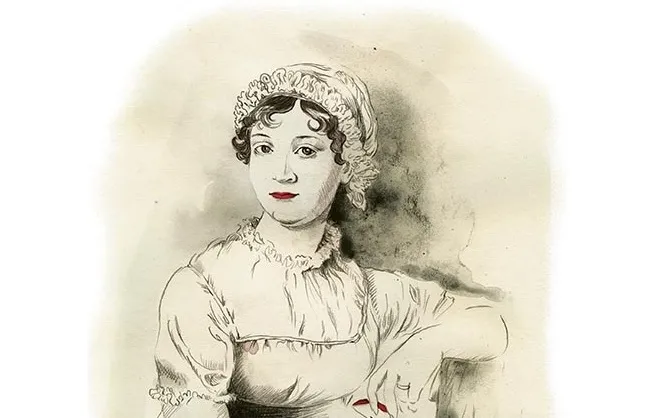 Jane Austen. Rys. Joanna Rusinek