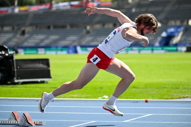 Michał Kotkowski podczas startu na Mistrzostwach Świata w paralekkoatletyce – Paryż’23. 14 lipca 2023 r. / fot. Bartłomiej Zborowski / archiwum prywatne Michał Kotkowski podczas startu na Mistrzostwach Świata w paralekkoatletyce – Paryż’23. 14 lipca 2023 r. / fot. Bartłomiej Zborowski / archiwum prywatne
