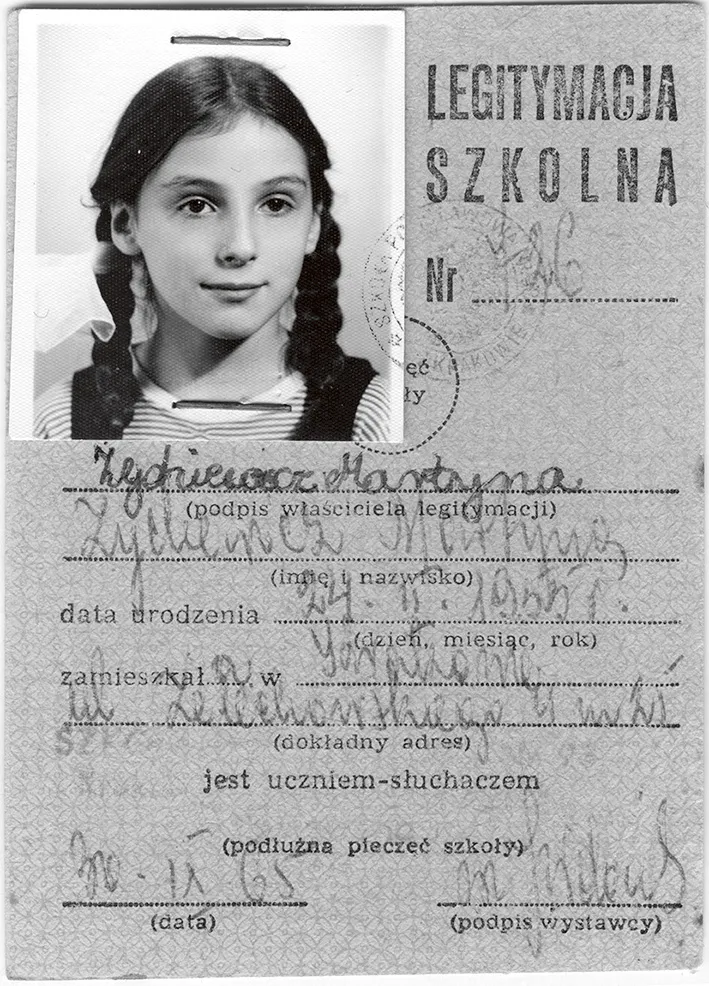 Legitymacja szkolna Martyny Żychiewicz z 1965 r. / FOT. Archiwum prywatne