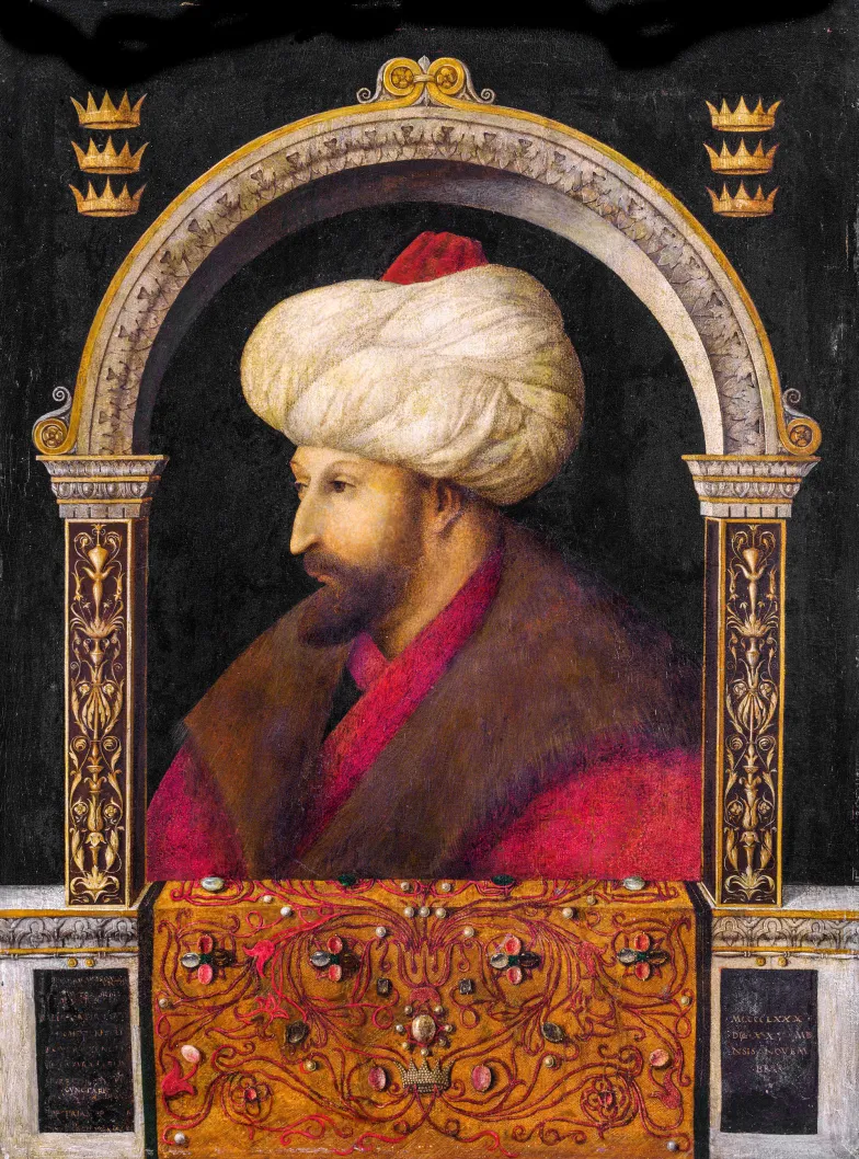 Sułtan Mehmed II pod koniec życia na portrecie autorstwa pochodzącego z Wenecji malarza Gentile Belliniego (1480 r.), National Gallery, Londyn / wikipedia.org