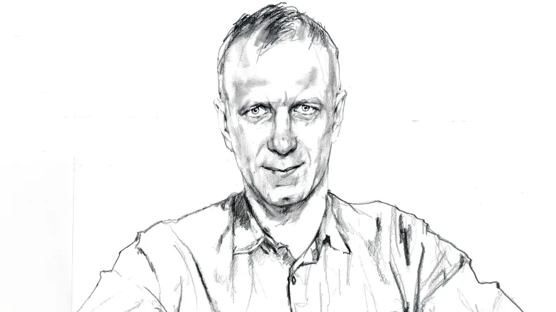 Prof. Piotr Durka // Rys. Michał Dyakowski dla „TP" Prof. Piotr Durka // Rys. Michał Dyakowski dla „TP"