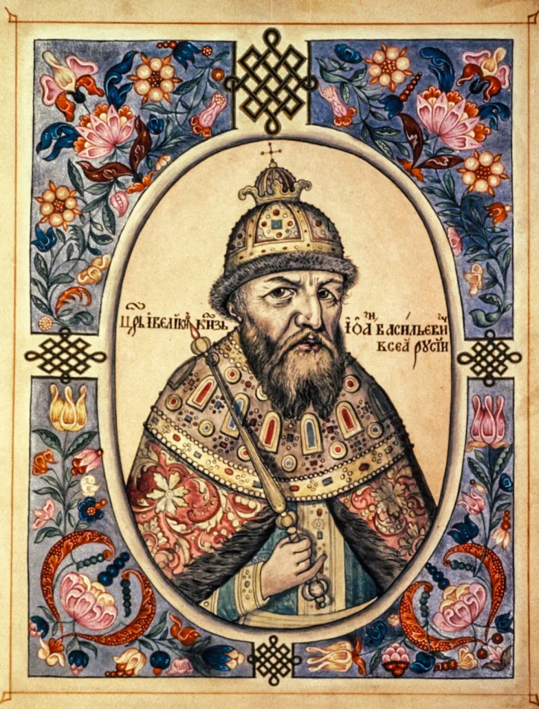 Iwan IV Grożny, z „Wielkiej księgi państwa: portrety, herby i pieczęcie”, 1672 r., w zbiorach Instytutu Archeologicznego w Petersburgu // Sovfoto / UIG / East News