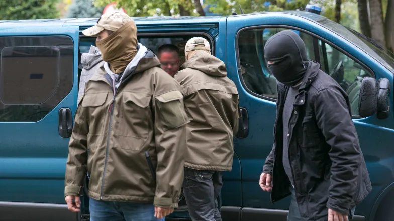 Doprowadzenia do prokuratury Roberta J. oskarżonego o brutalne zamordowanie studentki. Kraków, 5 października 2017 r. // Fot. Anna Kaczmarz / Polska Press / East News