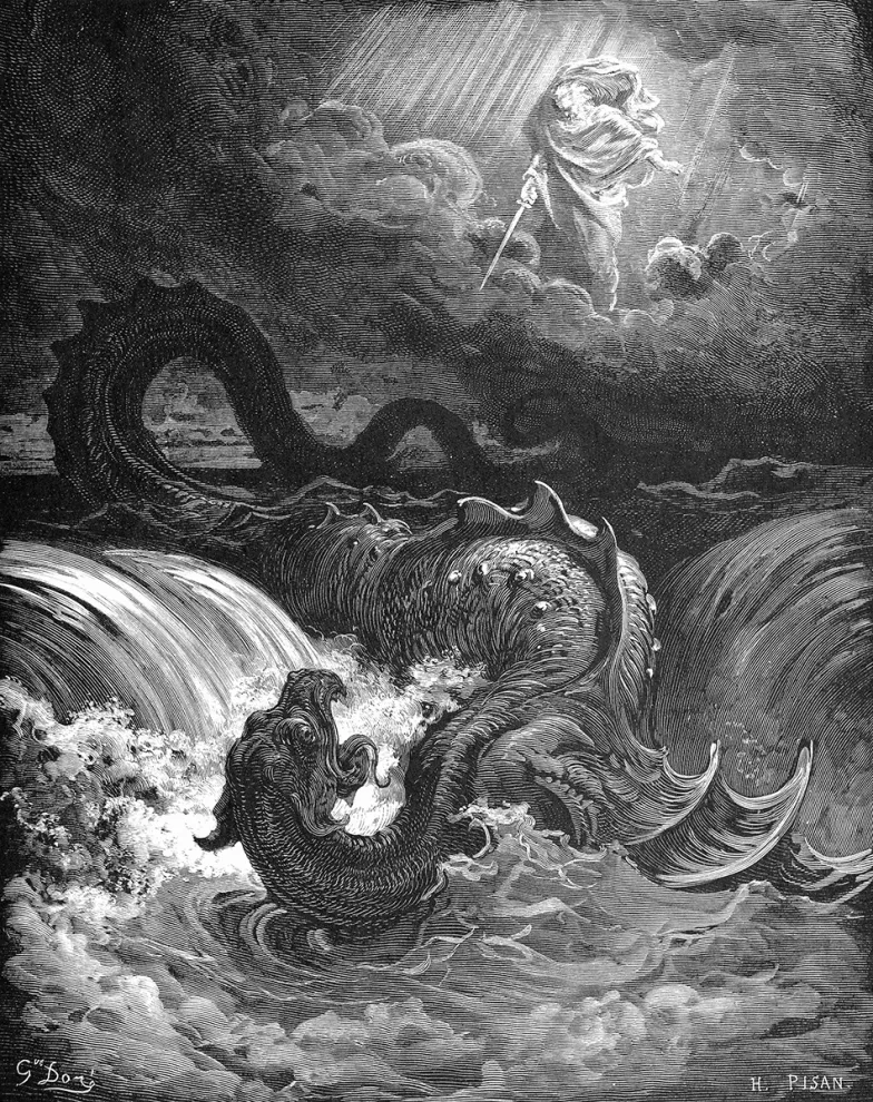 Gustave Doré, Zniszczenie Lewiatana, grawiura, 1865 r. // Wikimedia Commons