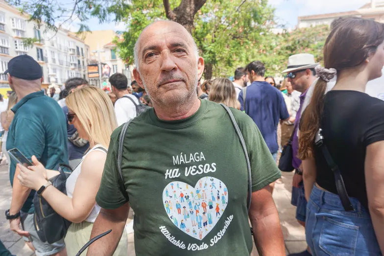 Antonio, działacz platformy „Malaga ha VeSos”. Malaga, 29 czerwca 2024 r. // Fot. Agnieszka Zielińska