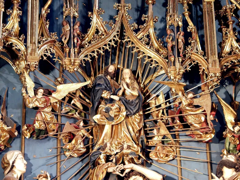 Wniebowzięcie Marii z duszą i ciałem, fragment Ołtarza Mariackiego Wita Stwosza, Kraków 1477-1489 / Wikimedia commons / domena publiczna Wniebowzięcie Marii z duszą i ciałem, fragment Ołtarza Mariackiego Wita Stwosza, Kraków 1477-1489 / Wikimedia commons / domena publiczna