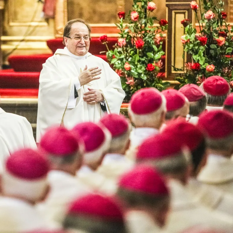 O. Tadeusz Rydzyk w katedrze wawelskiej podczas ingresu abp. Marka Jędraszewskiego, Kraków, styczeń 2017 r. // Fot. Beata Zawrzel / Reporter