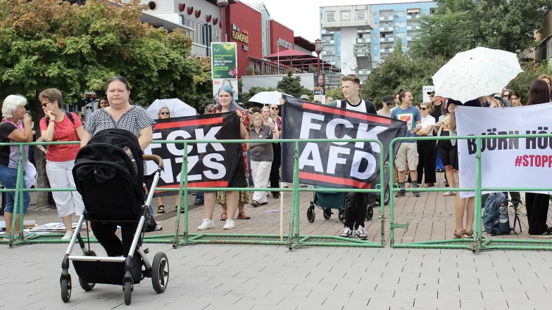 Kontrdemonstracja przeciwników AfD. Erfurt, 21 sierpnia 2024 r. // Fot. Łukasz Grajewski
