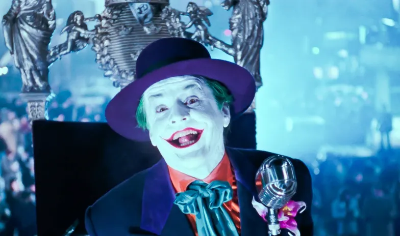 Jack Nicholson w filmie „Batman”, reż. Tim Burton, 1989 r. // LMK / B&EW Jack Nicholson w filmie „Batman”, reż. Tim Burton, 1989 r. // LMK / B&EW