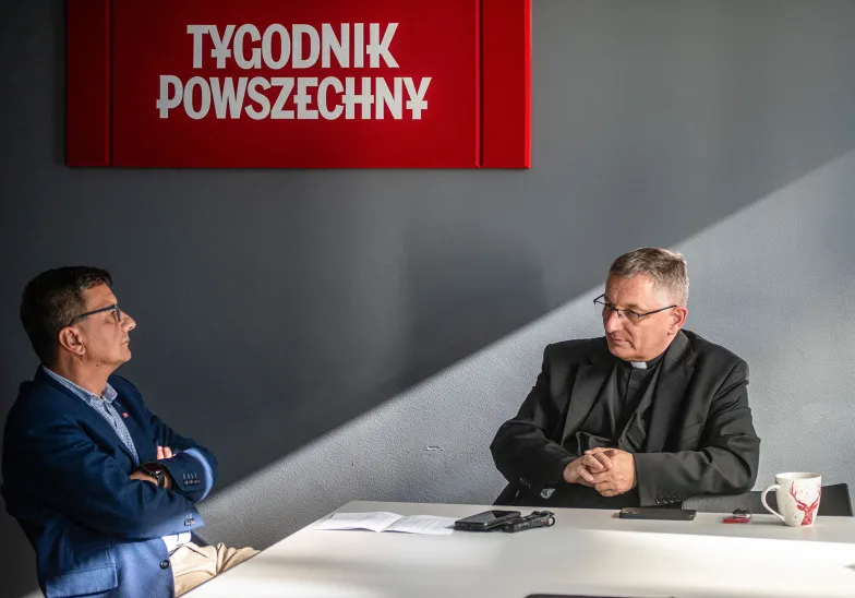 Bp Krzysztof Zadarko w redakcji „Tygodnika Powszechnego”, Kraków, 21 września 2024 r. // Fot. Jacek Taran Bp Krzysztof Zadarko w redakcji „Tygodnika Powszechnego”, Kraków, 21 września 2024 r. // Fot. Jacek Taran