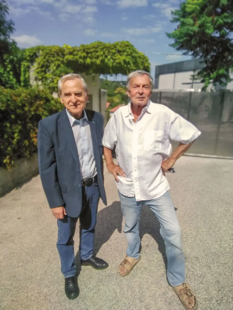 Ernő Rubik (z prawej) z autorem tekstu ,Budapeszt 2022 // Fot. Małgorzata Taka'cs / archiwum autora Ernő Rubik (z prawej) z autorem tekstu ,Budapeszt 2022 // Fot. Małgorzata Taka'cs / archiwum autora