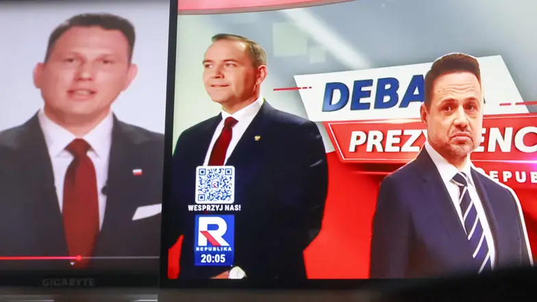 Debata w TV Republika. Kwiecień 2025 r. // Fot. Filip Naumienko / Reporter Debata w TV Republika. Kwiecień 2025 r. // Fot. Filip Naumienko / Reporter