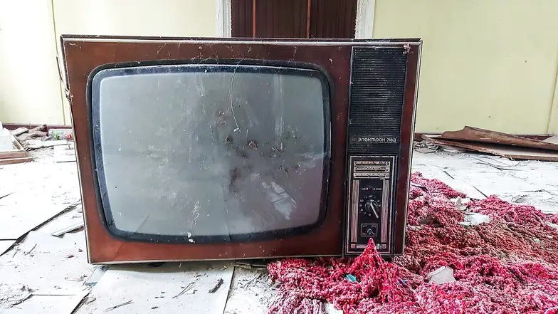 Ten telewizor chyba zniósł wiele krzyków // Fot. Olga Drenda