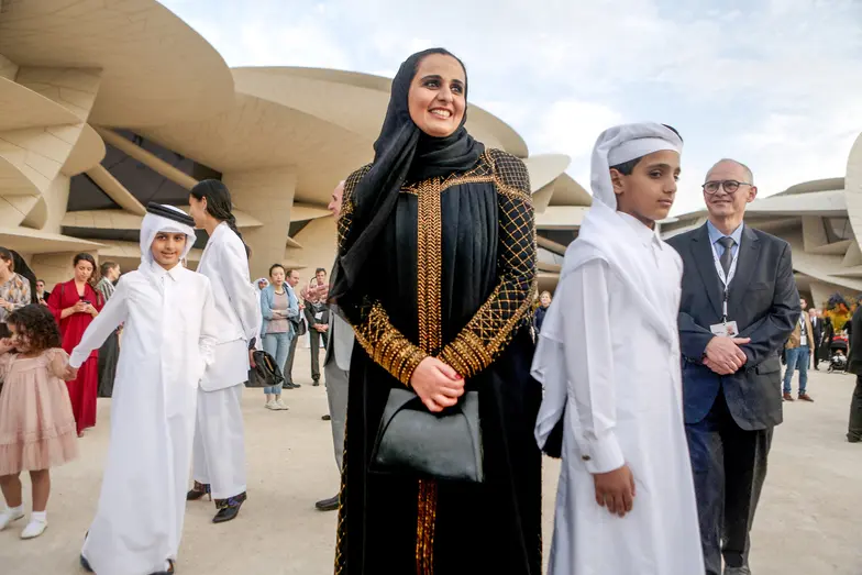 Al-Mayassa bint Hamad bin Khalifa Al-Thani podczas ceremonii otwarcia Muzeum Narodowego Kataru. Doha, 27 marca 2019 r. // Abaca Press / Forum 