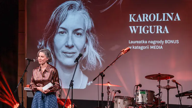 Karolina Wigura, laureatka nagrody „Tygodnika Powszechnego” Bonus. Kraków, 28 listopada 2025 r. // Fot. Marek Bednarz