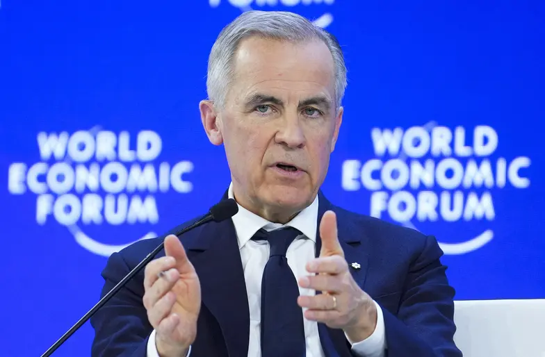 Mark Carney kanadyjski premier na Forum Ekonomicznym w Davos. Szwajcaria, 20 stycznia 2026 r. // Fot. Kilpatrick Sean / CP / ABACA / East News