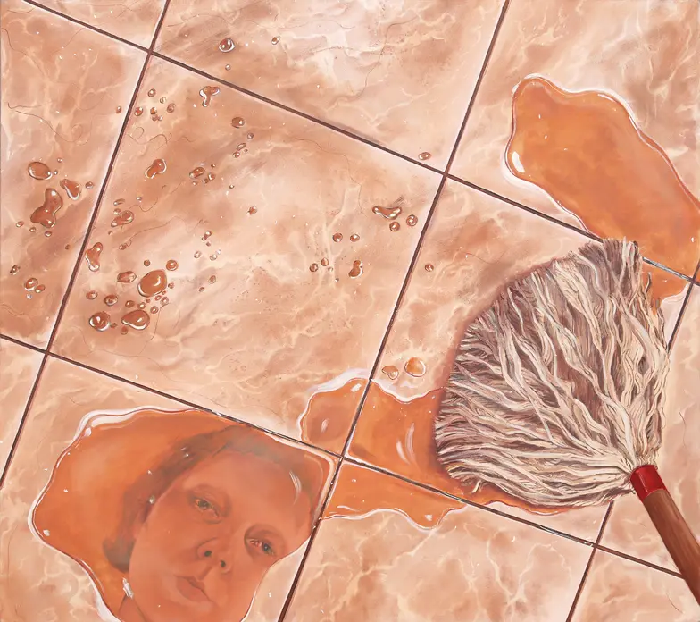 Julia Szymczykowska, Mop, olej na płótnie, 80x90cm, 2025 r.