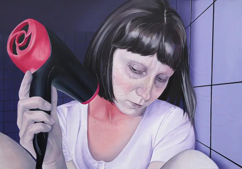 Julia Szymczykowska, Suszarka, olej na płótnie, 130x90cm, 2025 r.