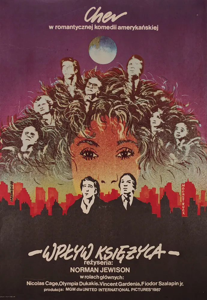 Plakat z filmu "Wpływ księżyca", reż. Norman Jewison, 1987 r. // materiały prasowe