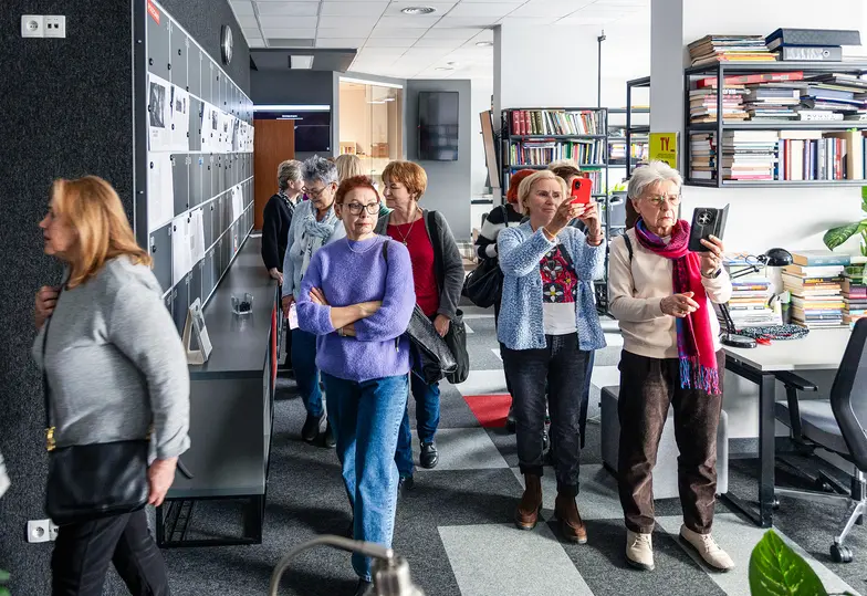 Warsztaty dla studentek Uniwersytetu Trzeciego Wiek w redakcji „Tygodnika Powszechnego. Kraków, 20 lutego 2026 r. // Fot. Sylwia Śliwka