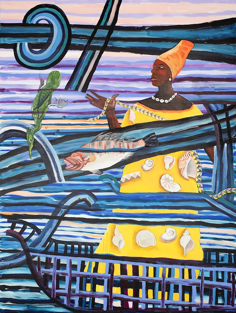 Lubaina Himid, „Amfitryta (Amphitrite)”, 2025 r. // Fot. Gavin Renshaw / materiały prasowe MSN Lubaina Himid, „Amfitryta (Amphitrite)”, 2025 r. // Fot. Gavin Renshaw / materiały prasowe MSN