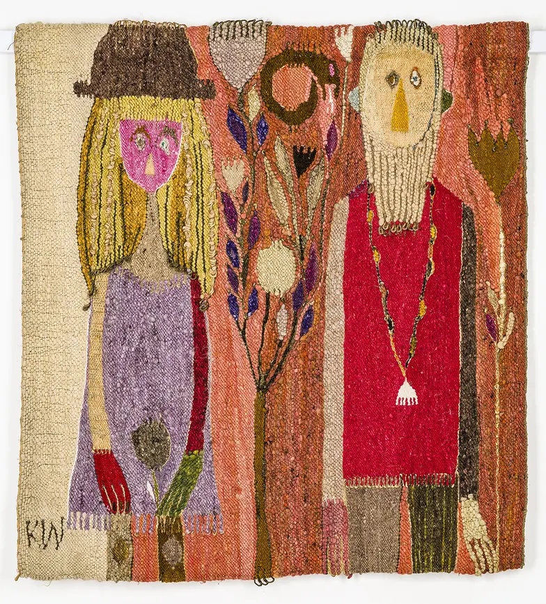 Krystyna Wojtyna-Drouet, „Adam i Ewa”, 1969, gobelin, Centralne Muzeum Włókiennictwa w Łodzi // materiały prasowe Zachęty