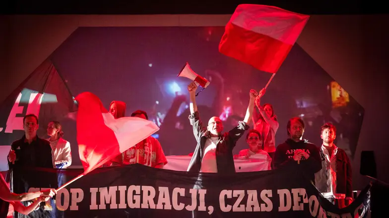 Scena ze spektaklu "Wyzwolenie", reżyseria Maja Kleczewska. Kraków, 2026 r. // Fot. Bartek Barczyk i Jaonna Siwiec // Teatr im Juliusza Słowackiego