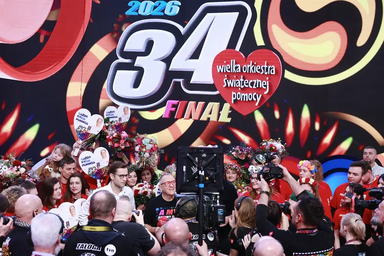 Jerzy Owsiak podczas 34 Finału Wielkiej Orkiestry Świątecznej Pomocy. Warszawa, 25 stycznia 2026 r. // Fot. Jacek Szydłowski / Forum 