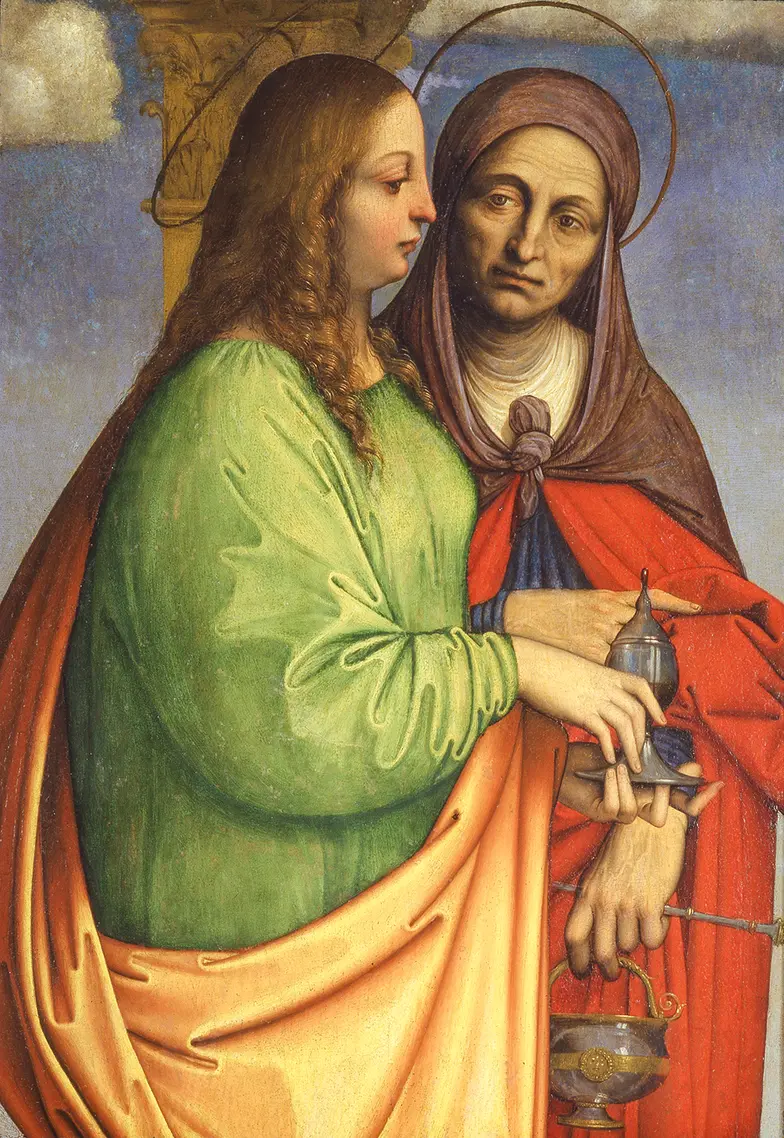 Marta i Maria Magdalena, Giovanni Agostino da Lodi, pierwsza połowa XVI w. Museo di Castelvecchio, Werona // Fine Art Images / BE&W