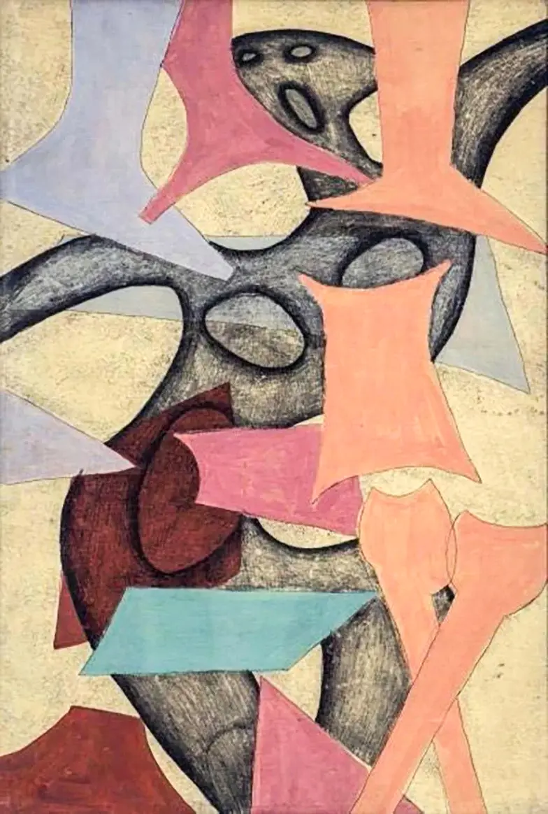 Maria Jarema, „Wyrazy”, 1954 r., monotypia i tempera na papierze. Własność Muzeum Okręgowego im. Leona Wyczółkowskiego w Bydgoszczy // materiały prasowe