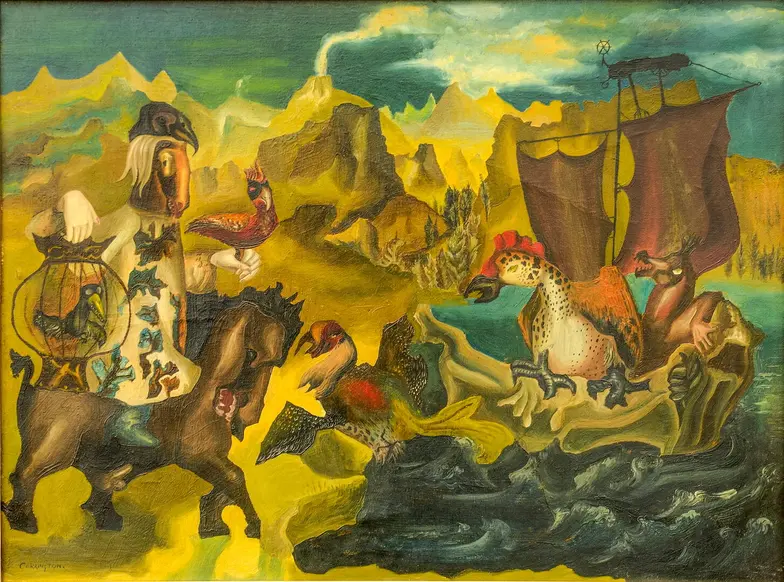 Leonora Carrington, „Arka Noego”, ok. 1938, Kolekcja prywatna // materiały prasowe MSN Leonora Carrington, „Arka Noego”, ok. 1938, Kolekcja prywatna // materiały prasowe MSN