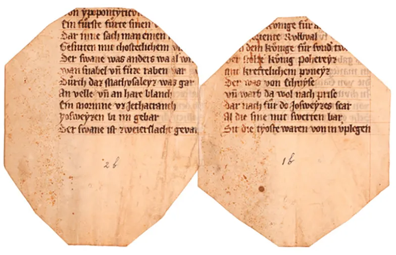 Jedyny zachowany fragment niemieckiego rękopisu „Willehalma” Wolframa von Eschenbacha. Zamek Huis Bergh, s-Heerenberg, Holandia/ Materiały prasowe