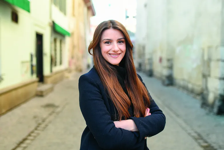 Iryna Hnasewicz, mieszka w Polsce od siedmiu lat. Niebawem będzie bronić doktorat z prawa międzynarodowego. Kraków, 24 lutego 2022 r. / FOT. JACEK TARAN