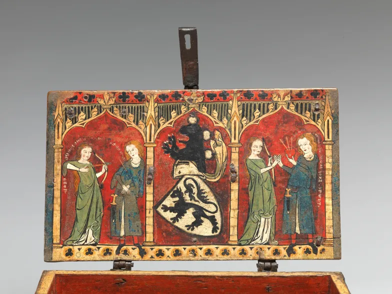 Skrzyneczka górnoreńska, detal: Frau Minne i młodzieniec, ok. 1325-1350, Metropolitan Museum of Art w Nowym Jorku / domena publiczna