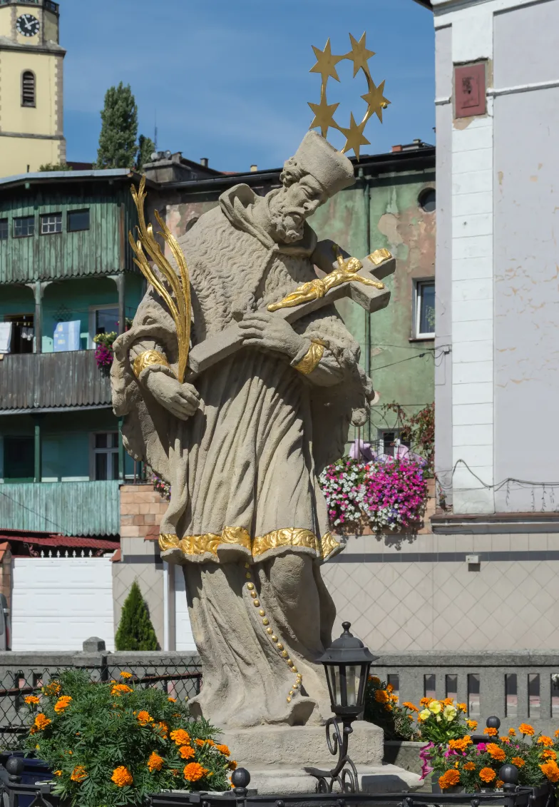 Figura św. Jana Nepomucena w Bystrzycy Kłodzkiej, Franciszek Karol Veit, 1704 / fot. Jacek Halicki / Wikimedia