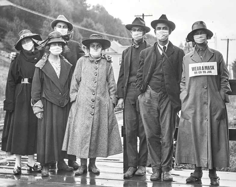 Mieszkańcy Mill Valley. Kalifornia, listopad 1918 r. / RAYMOND COYNE / MILL VALLEY PUBLIC LIBRARY