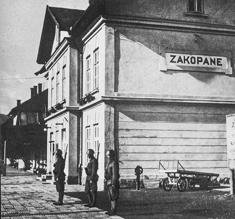 Słowacki posterunek na dworcu w Zakopanem (gazeta „Nový Svet” z 30 września 1939 r.) / ZE ZBIORÓW DAWIDA GOLIKA