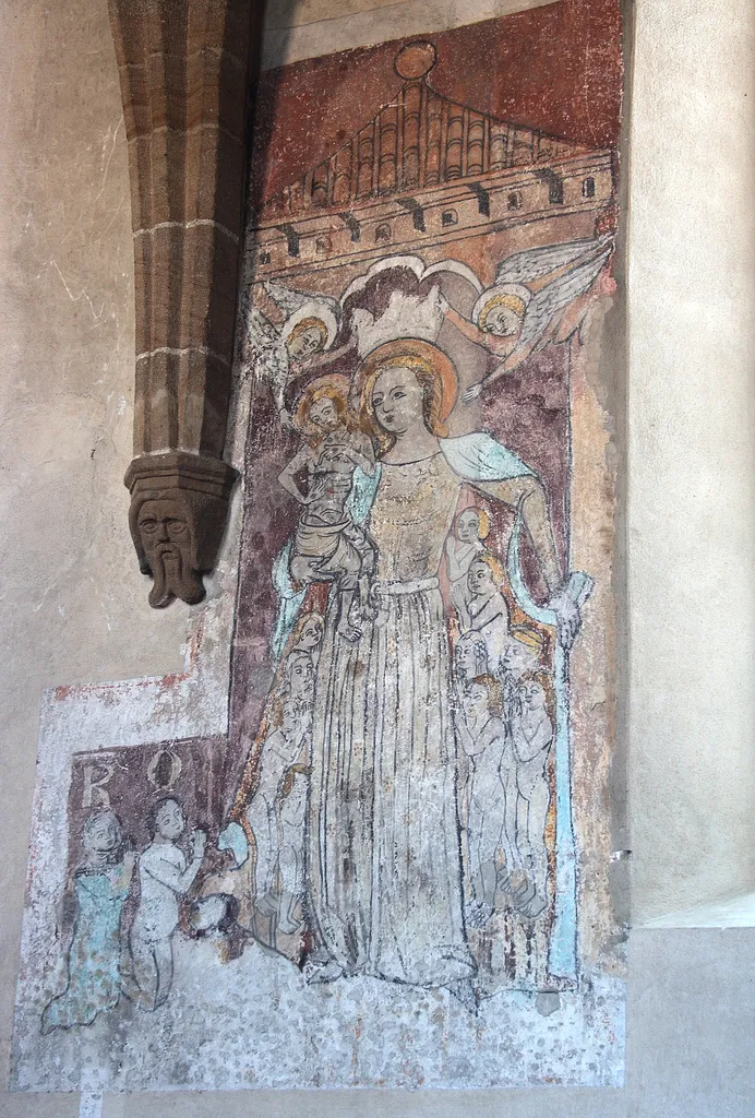 Matka Miłosierdzia, ok. 1360-1370, kościół parafialny w Mariapfarr (Austria), malowidło na południowej ścianie prezbiterium, fot. Christian Nikolaus Opitz / Creative Commons