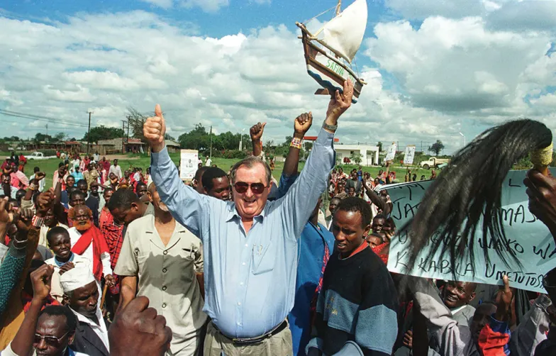 Richard Leakey na wiecu partii Safina. Kajiado, Kenia, grudzień 1997 r. / GEORGE MULALA / REUTERS / FORUM
