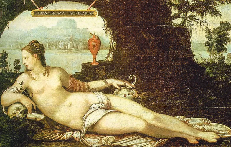 Jean Cousin Starszy „Eva Prima Pandora”, ok. 1550, Muzeum Luwr, Paryż Jean Cousin Starszy „Eva Prima Pandora”, ok. 1550, Muzeum Luwr, Paryż / DOMENA PUBLICZNA