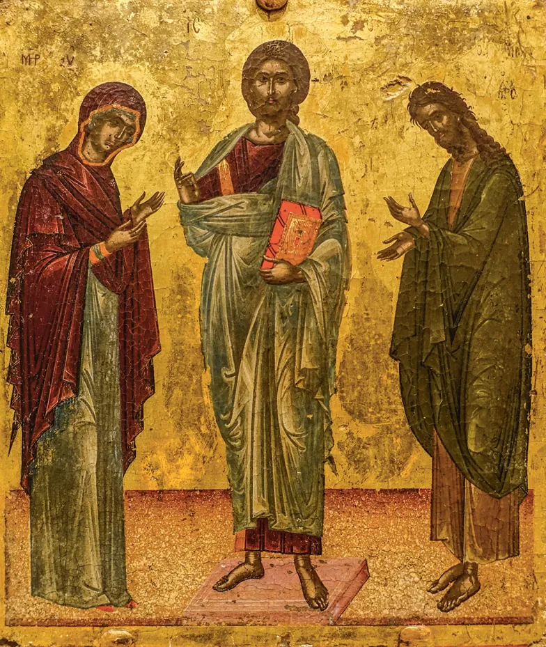 Deesis: Chrystus z Marią i św. Janem Chrzcicielem, ikona kreteńska z XVI w., Muzeum Sztuki Uniwersytetu w Princeton