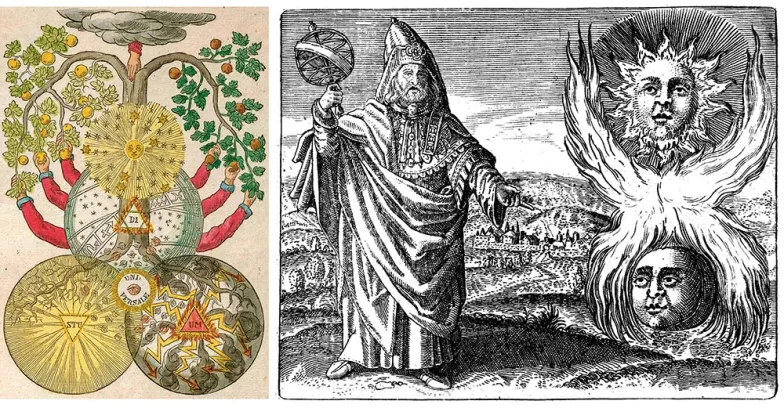 Hermes Trismegistos i symbole różokrzyżowców z XVII w., związanych z alchemią. / „WELLCOME LIBRARY, LONDON” // FORUM
